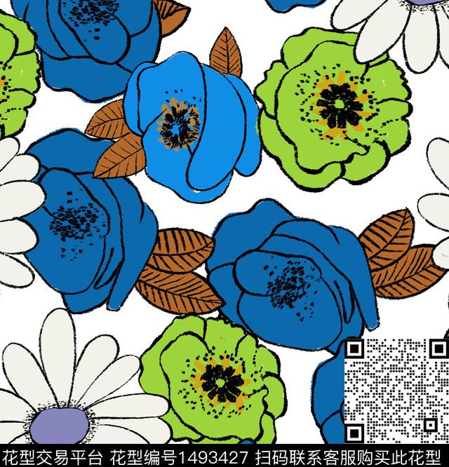 几何格子大牌风数码印花华亿平台下载（图片编号: 1493427） - 瓦栏（Walan）