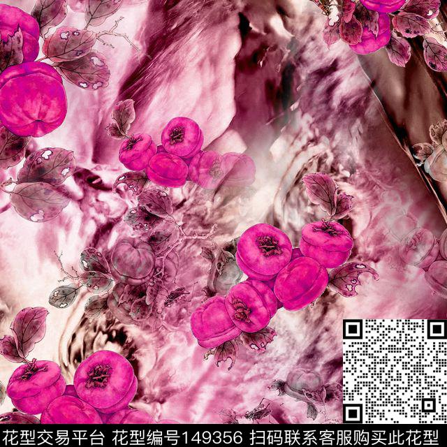 国画水墨工笔画数码印花华亿平台下载（图片编号: 149356） - 瓦栏（Walan）