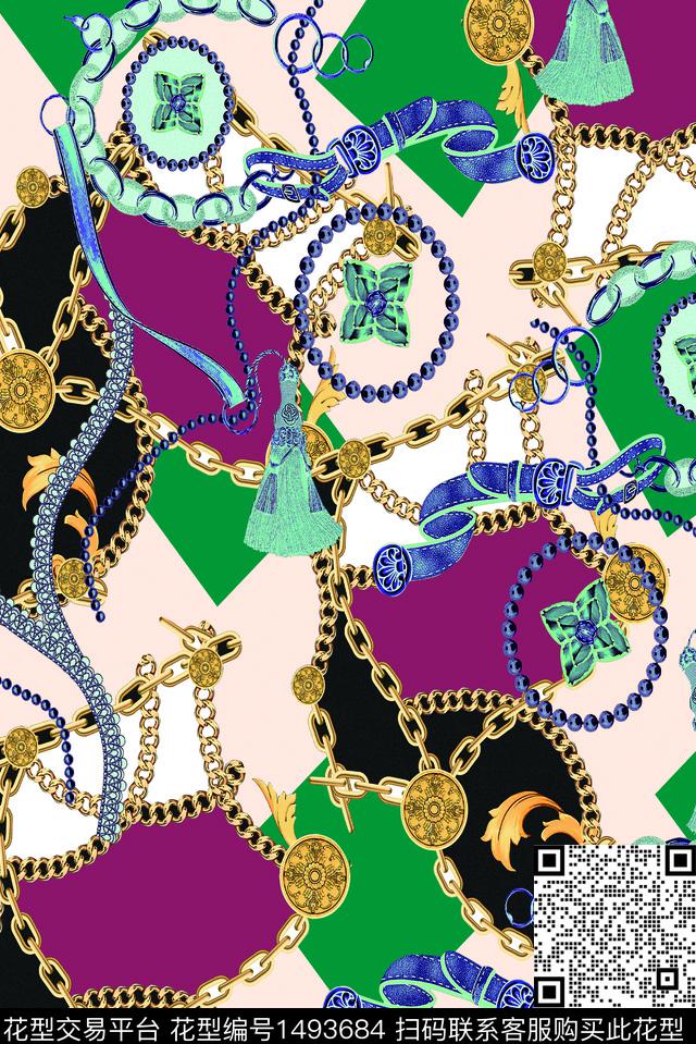 几何字母小碎花数码印花华亿平台下载（图片编号: 1493684） - 瓦栏（Walan）