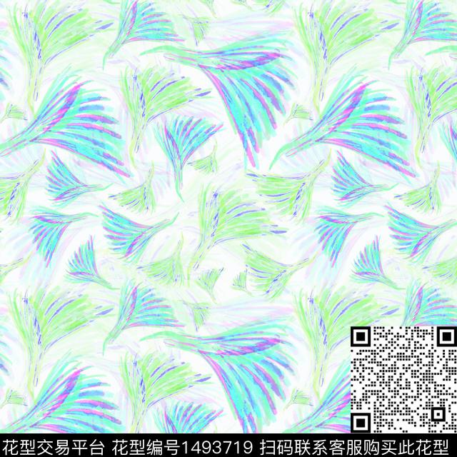 羽毛手绘趣味数码印花华亿平台下载（图片编号: 1493719） - 瓦栏（Walan）