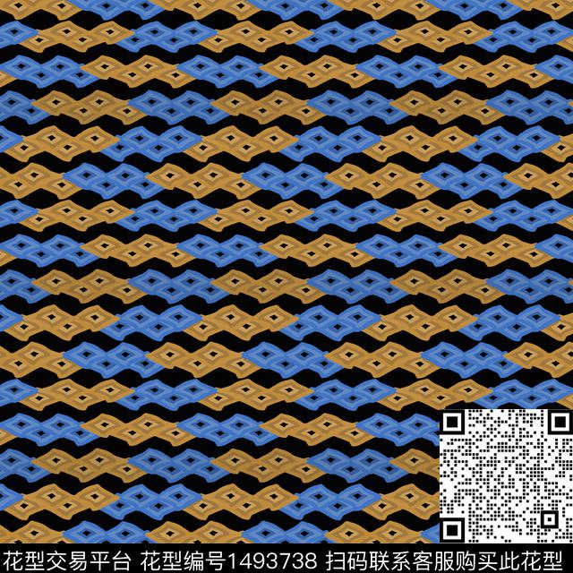 几何线条条纹传统印花华亿平台下载（图片编号: 1493738） - 瓦栏（Walan）