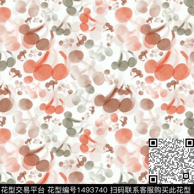 手绘趣味渐变数码印花华亿平台下载（图片编号: 1493740） - 瓦栏（Walan）