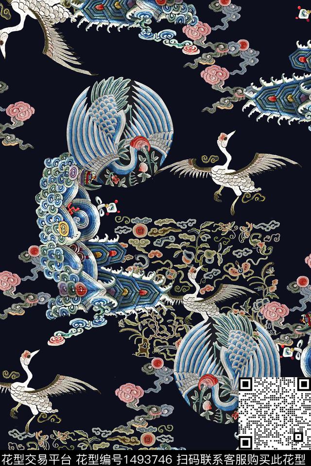 民族风香云纱中国风数码印花华亿平台下载（图片编号: 1493746） - 瓦栏（Walan）
