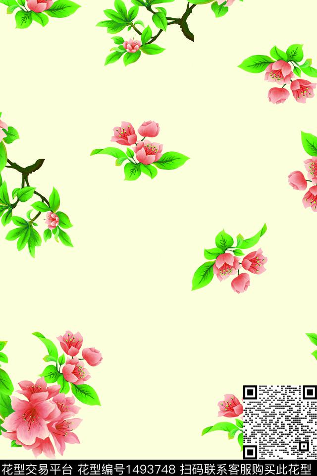 民族花卉数码华亿平台连衣裙数码印花华亿平台下载（图片编号: 1493748） - 瓦栏（Walan）