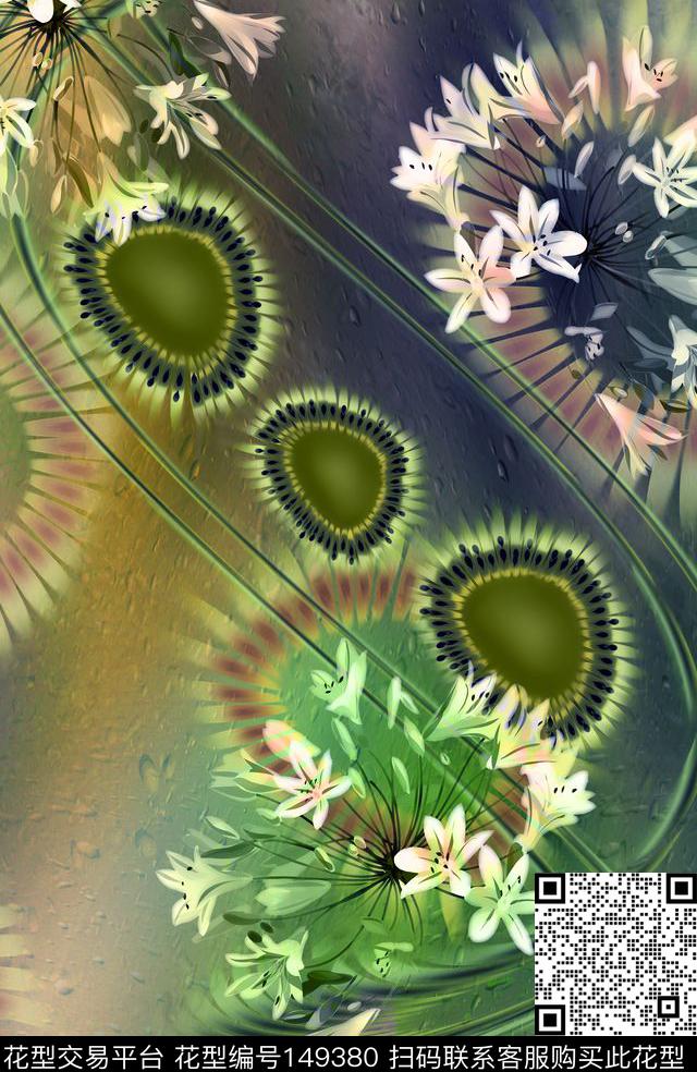 流动花卉数码数码印花华亿平台下载（图片编号: 149380） - 瓦栏（Walan）