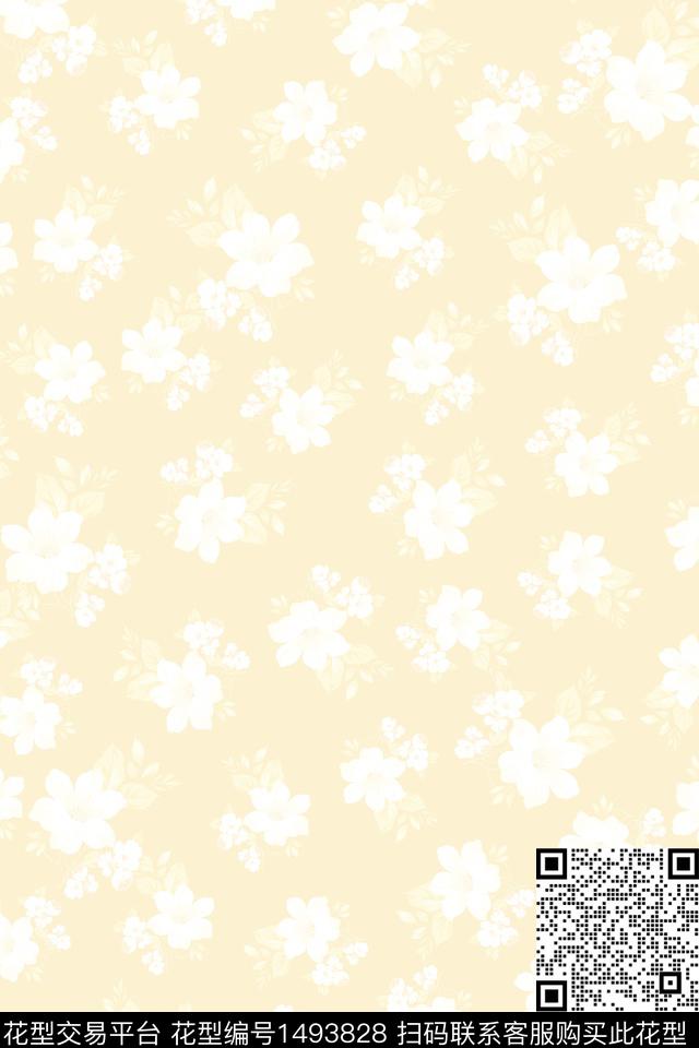 清爽底花卉花卉春夏华亿平台数码印花华亿平台下载（图片编号: 1493828） - 瓦栏（Walan）