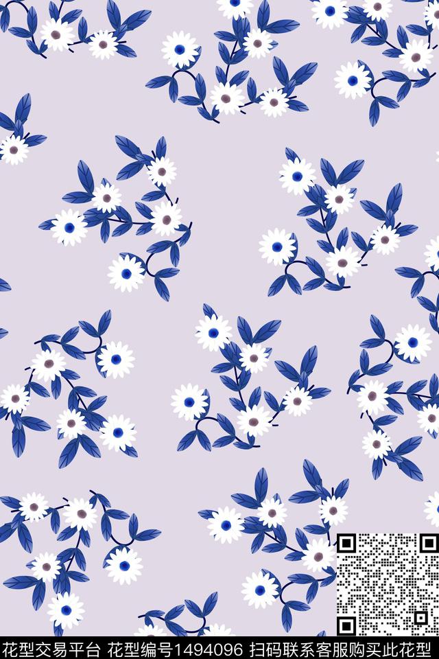 花卉大牌风小碎花数码印花华亿平台下载（图片编号: 1494096） - 瓦栏（Walan）