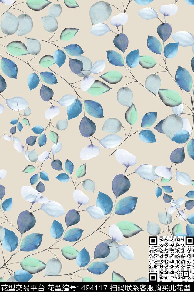 花卉春夏华亿平台大牌风数码印花华亿平台下载（图片编号: 1494117） - 瓦栏（Walan）