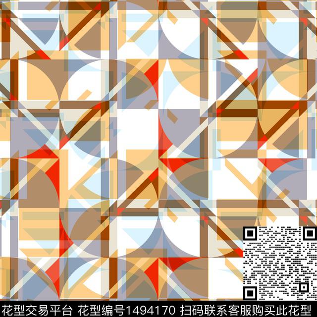 几何花卉炫彩雪纺数码印花华亿平台下载（图片编号: 1494170） - 瓦栏（Walan）