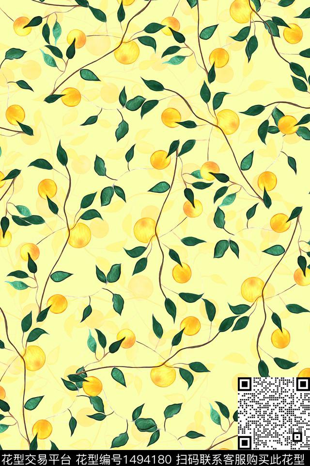 水果花卉大牌风数码印花华亿平台下载（图片编号: 1494180） - 瓦栏（Walan）