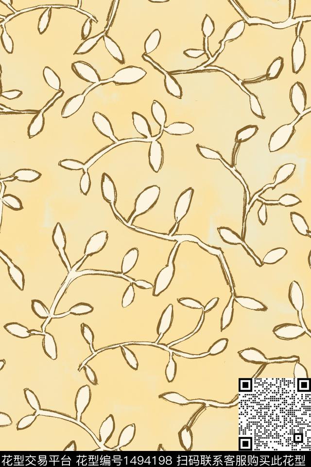 绿植树叶数码印花华亿平台下载（图片编号: 1494198） - 瓦栏（Walan）