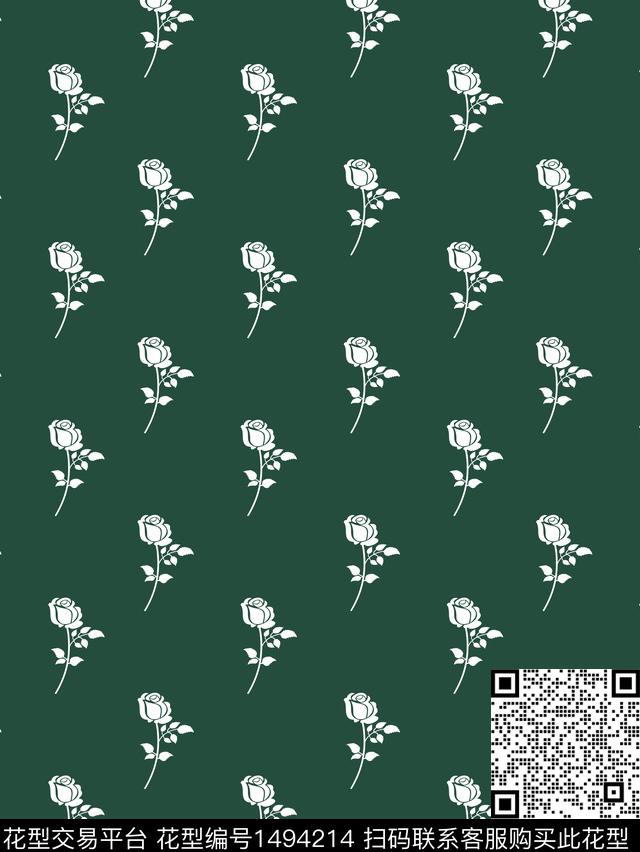 几何花卉大牌风数码印花华亿平台下载（图片编号: 1494214） - 瓦栏（Walan）