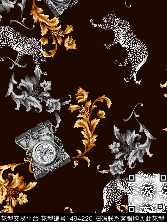 复古大牌风大牌男装数码印花华亿平台下载（图片编号: 1494220） - 瓦栏（Walan）