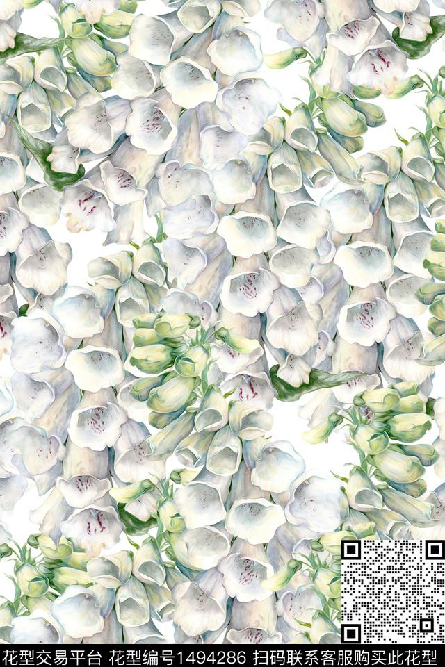 小清新真丝小碎花数码印花华亿平台下载（图片编号: 1494286） - 瓦栏（Walan）