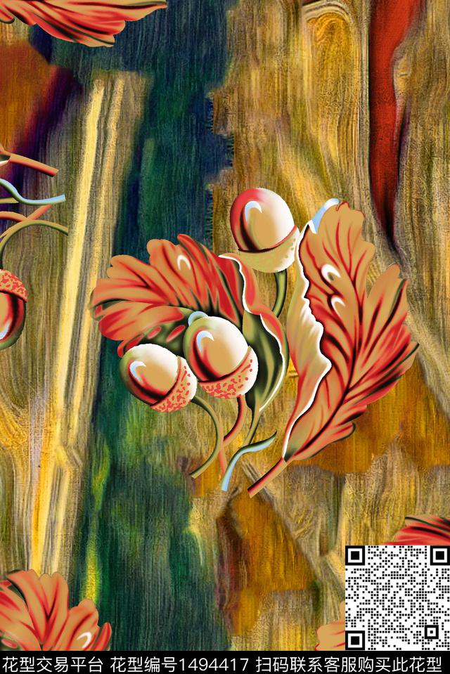 复古香云纱抽象数码印花华亿平台下载（图片编号: 1494417） - 瓦栏（Walan）