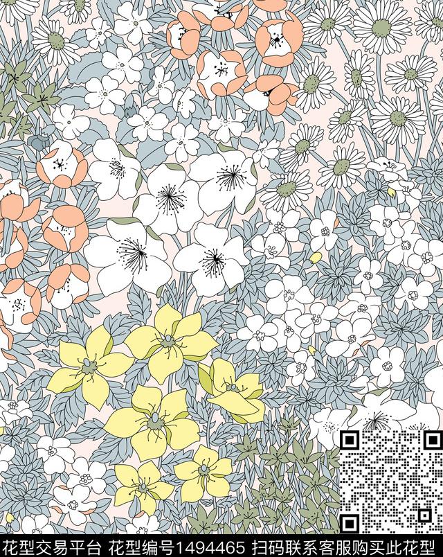 小碎花花卉女装传统印花华亿平台下载（图片编号: 1494465） - 瓦栏（Walan）