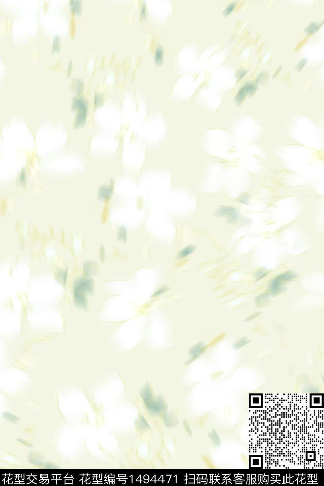 绿色抽象小清新数码印花华亿平台下载（图片编号: 1494471） - 瓦栏（Walan）