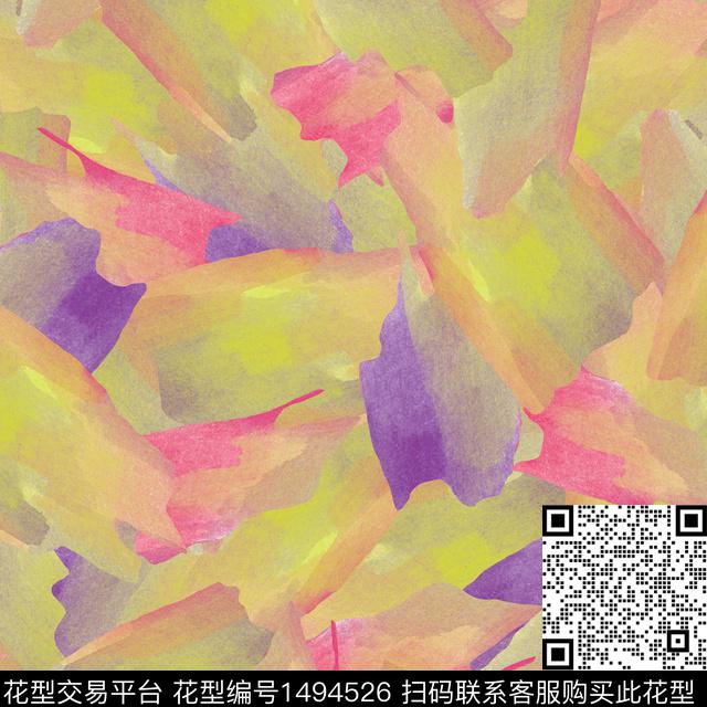 渐变抽象水彩肌理数码印花华亿平台下载（图片编号: 1494526） - 瓦栏（Walan）
