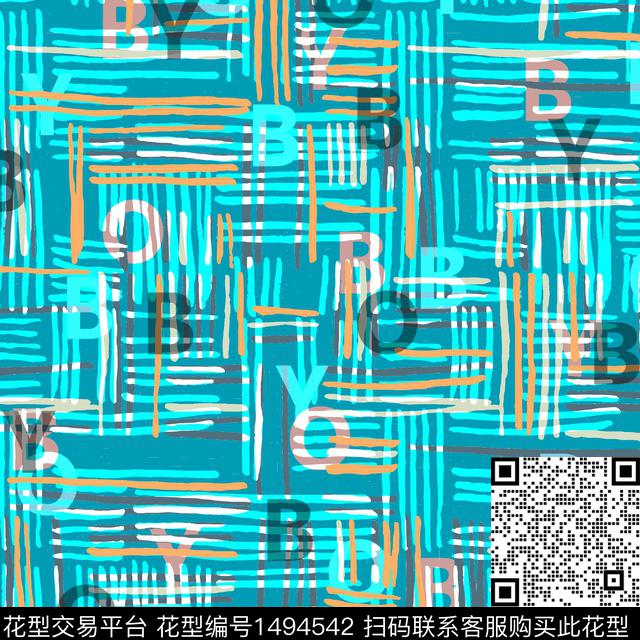 格子几何花卉炫彩数码印花华亿平台下载（图片编号: 1494542） - 瓦栏（Walan）