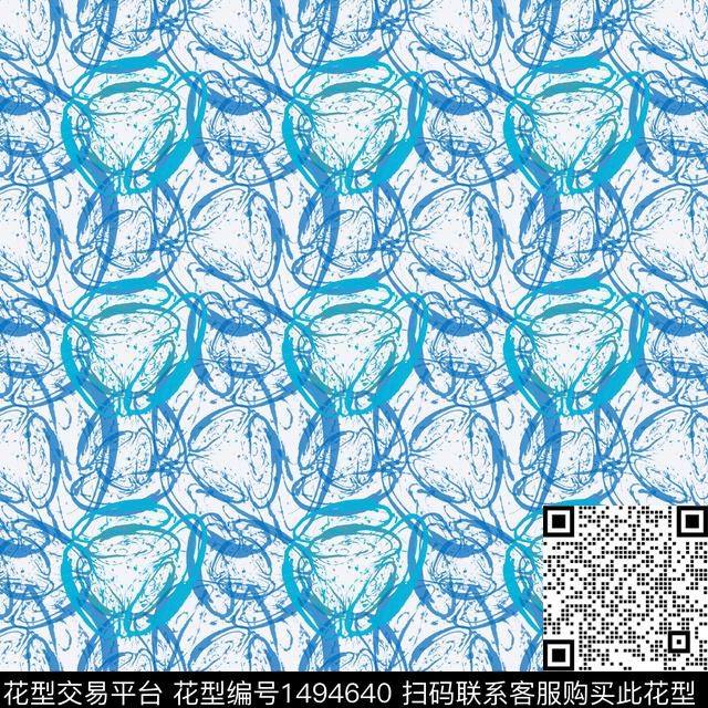 几何肌理迷彩传统印花华亿平台下载（图片编号: 1494640） - 瓦栏（Walan）