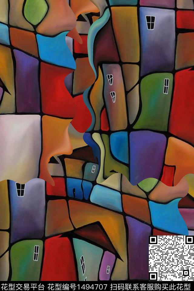 数码华亿平台复古大牌风数码印花华亿平台下载（图片编号: 1494707） - 瓦栏（Walan）