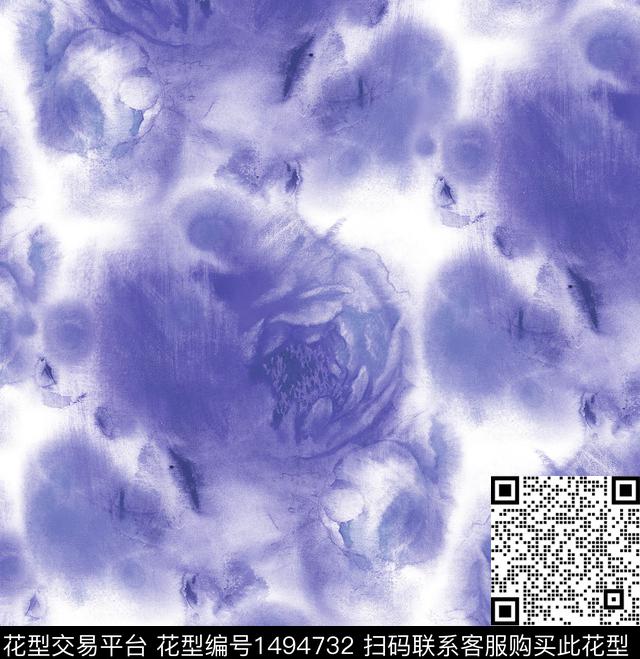 牡丹手绘大花粉红数码印花华亿平台下载（图片编号: 1494732） - 瓦栏（Walan）