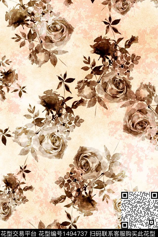 绿植树叶连衣裙深圳数码印花华亿平台下载（图片编号: 1494737） - 瓦栏（Walan）