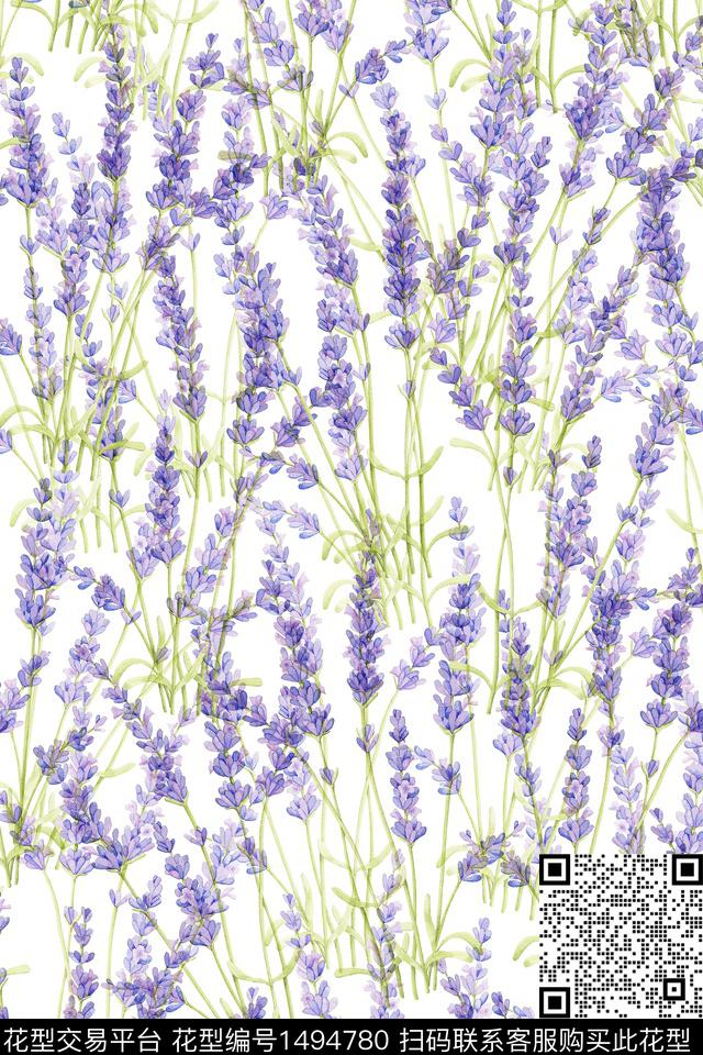 花卉大牌风小清新数码印花华亿平台下载（图片编号: 1494780） - 瓦栏（Walan）