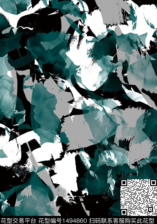 几何线条字母数码印花华亿平台下载（图片编号: 1494860） - 瓦栏（Walan）