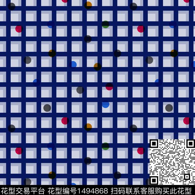 格子卡通小碎花数码印花华亿平台下载（图片编号: 1494868） - 瓦栏（Walan）
