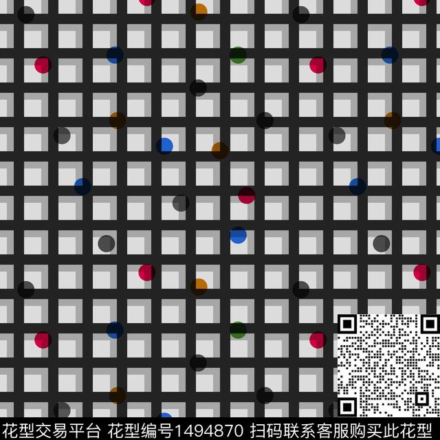 格子卡通小碎花数码印花华亿平台下载（图片编号: 1494870） - 瓦栏（Walan）