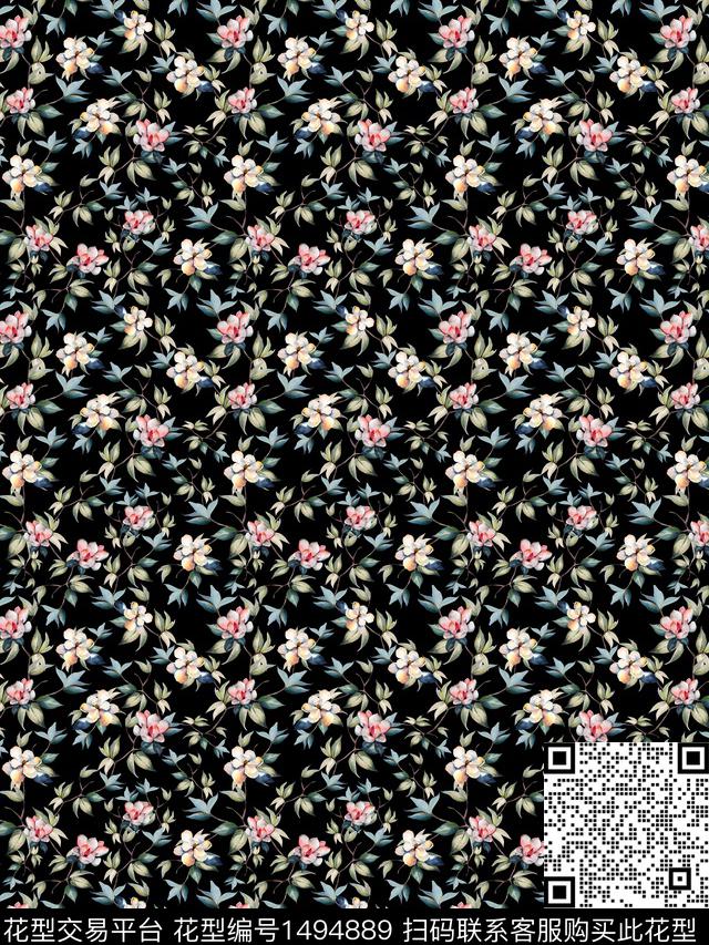 花卉雕印华亿平台小碎花数码印花华亿平台下载（图片编号: 1494889） - 瓦栏（Walan）