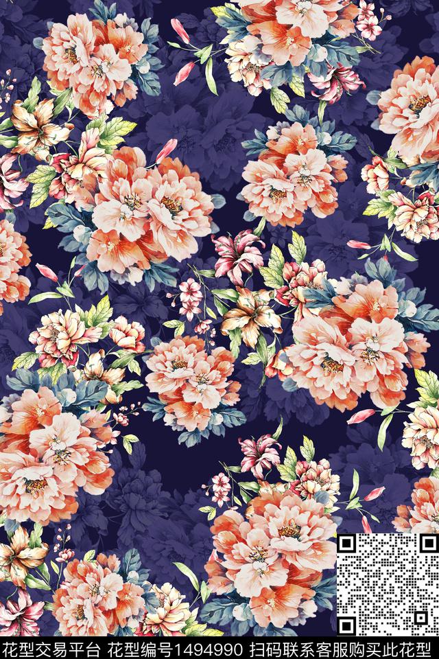 香云纱中东小碎花数码印花华亿平台下载（图片编号: 1494990） - 瓦栏（Walan）