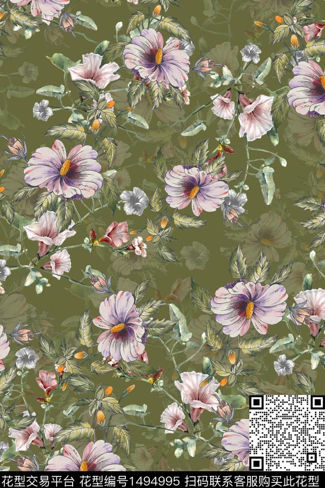 香云纱中东小碎花数码印花华亿平台下载（图片编号: 1494995） - 瓦栏（Walan）