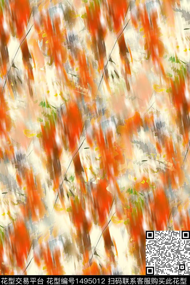 水彩肌理年轻女性数码印花华亿平台下载（图片编号: 1495012） - 瓦栏（Walan）