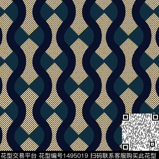 几何肌理男装传统印花华亿平台下载（图片编号: 1495019） - 瓦栏（Walan）