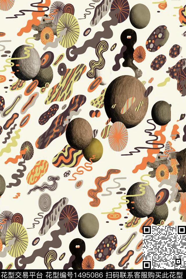 几何女装民族风数码印花华亿平台下载（图片编号: 1495086） - 瓦栏（Walan）