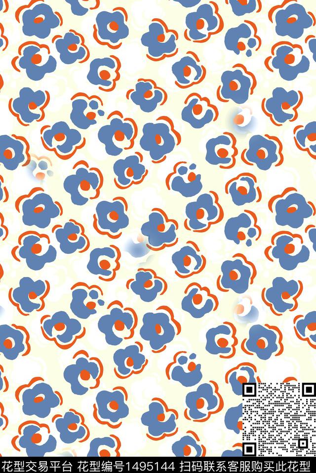 女装真丝小碎花数码印花华亿平台下载（图片编号: 1495144） - 瓦栏（Walan）