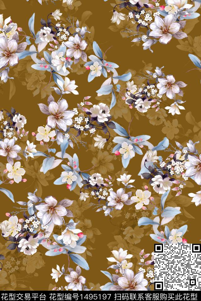 香云纱中东小碎花数码印花华亿平台下载（图片编号: 1495197） - 瓦栏（Walan）