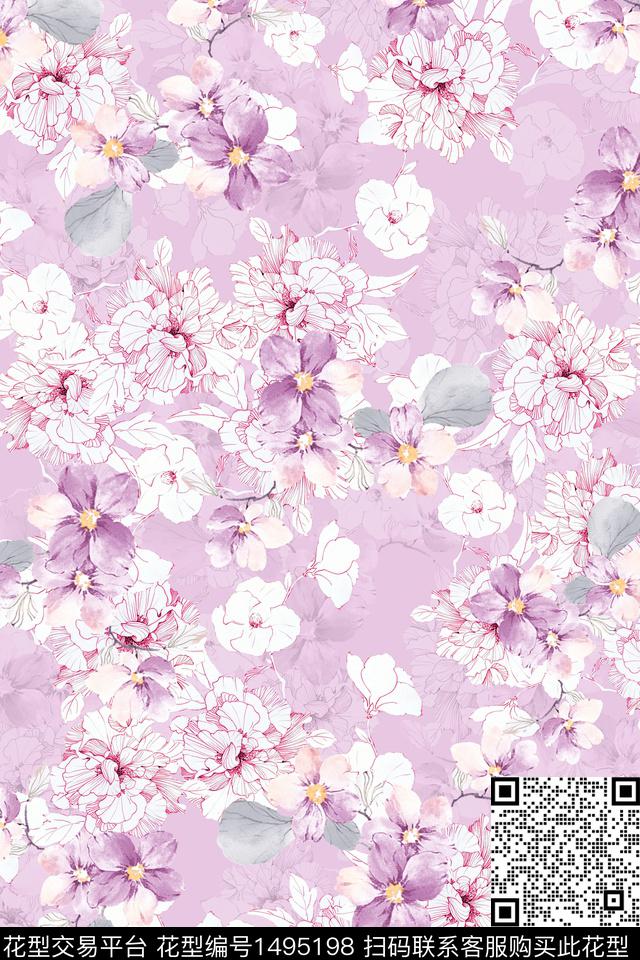 香云纱中东小碎花数码印花华亿平台下载（图片编号: 1495198） - 瓦栏（Walan）