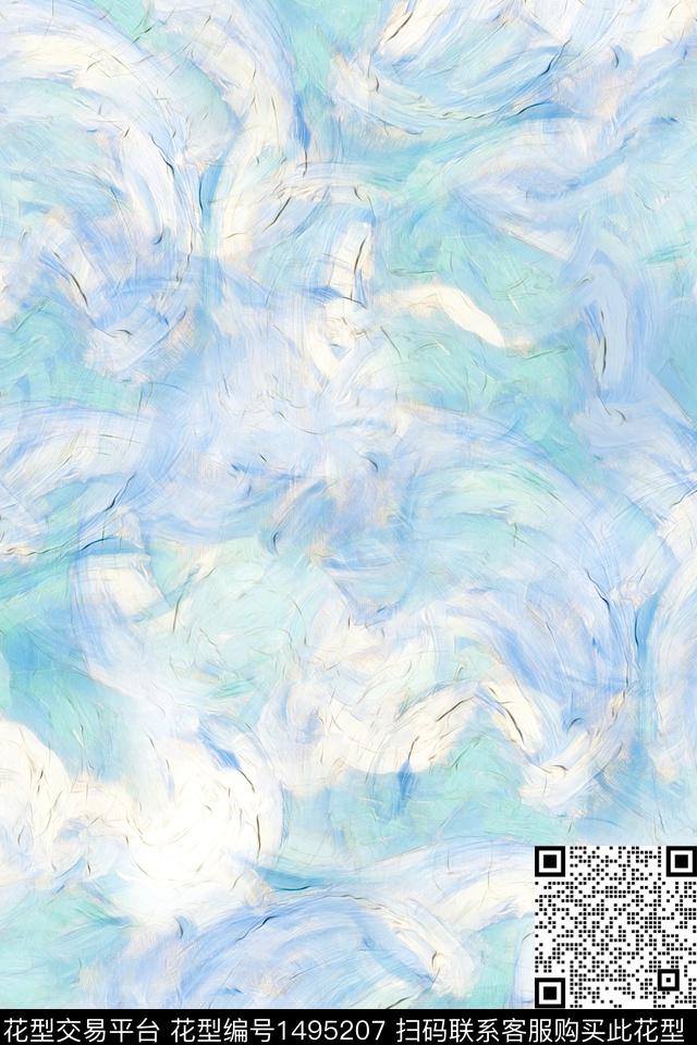 肌理扎染华亿平台大牌风数码印花华亿平台下载（图片编号: 1495207） - 瓦栏（Walan）