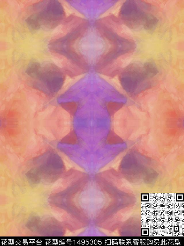 线条连衣裙渐变数码印花华亿平台下载（图片编号: 1495305） - 瓦栏（Walan）