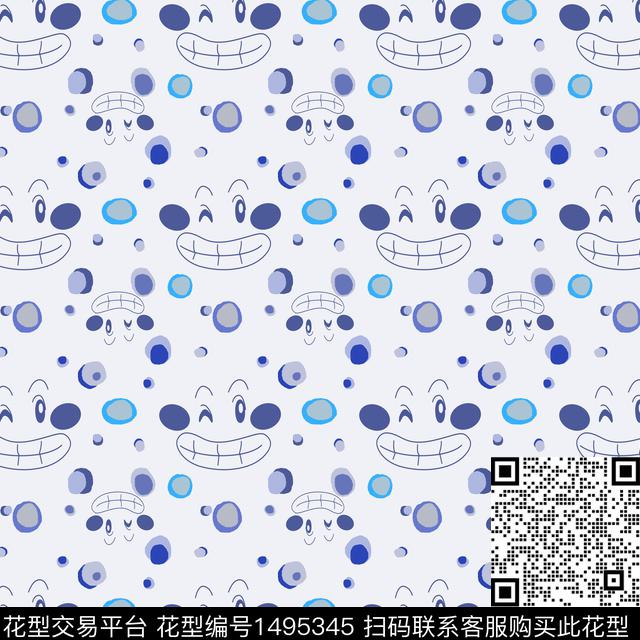 几何笑脸卡通传统印花华亿平台下载（图片编号: 1495345） - 瓦栏（Walan）