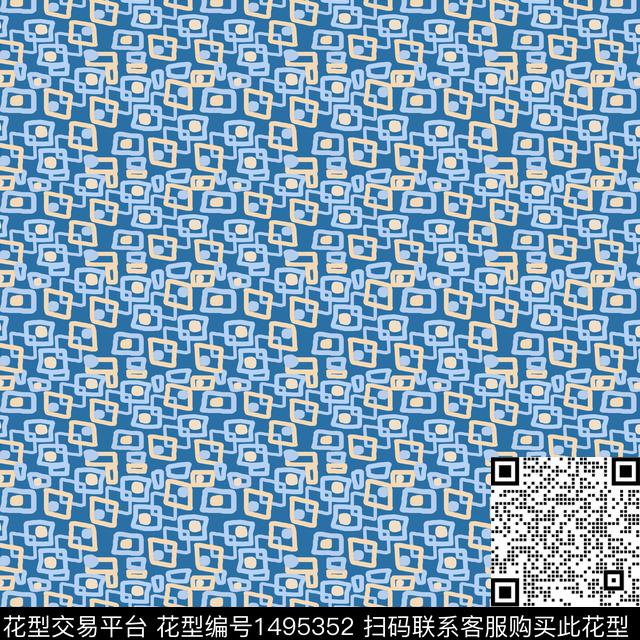 格子线条手绘传统印花华亿平台下载（图片编号: 1495352） - 瓦栏（Walan）