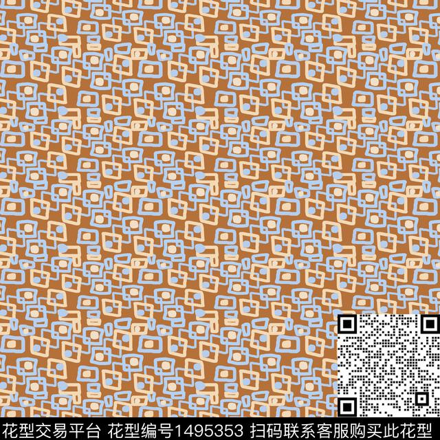 格子线条手绘传统印花华亿平台下载（图片编号: 1495353） - 瓦栏（Walan）