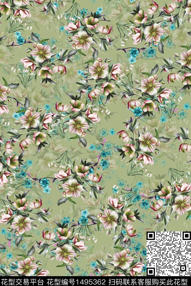 香云纱中东小碎花数码印花华亿平台下载（图片编号: 1495362） - 瓦栏（Walan）