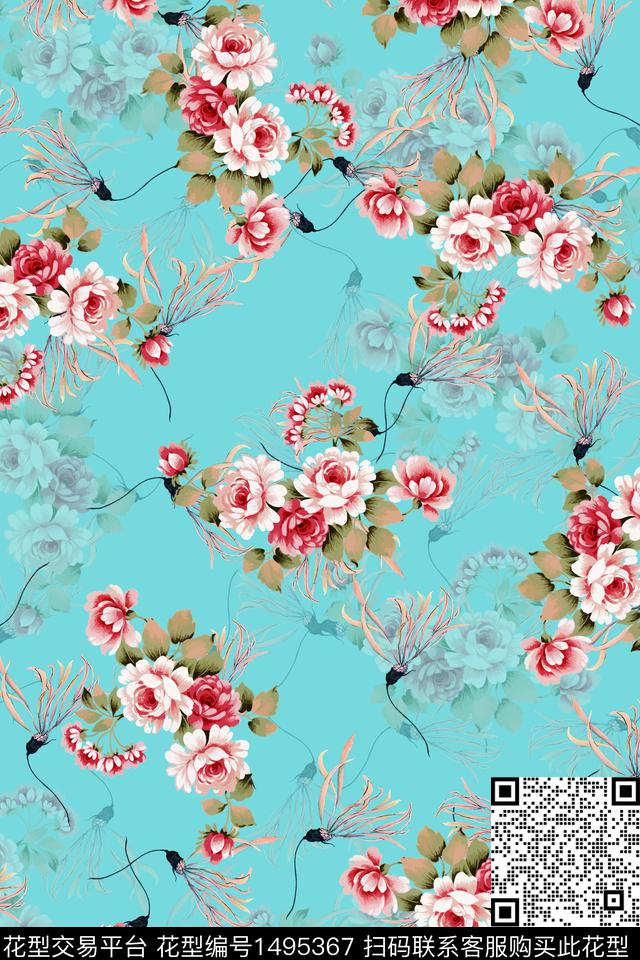 香云纱中东小碎花数码印花华亿平台下载（图片编号: 1495367） - 瓦栏（Walan）