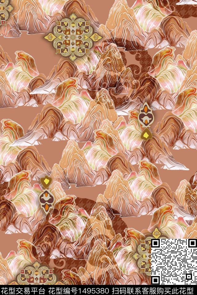 民族风大牌风香云纱数码印花华亿平台下载（图片编号: 1495380） - 瓦栏（Walan）