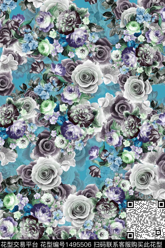 香云纱中东花卉数码印花华亿平台下载（图片编号: 1495506） - 瓦栏（Walan）