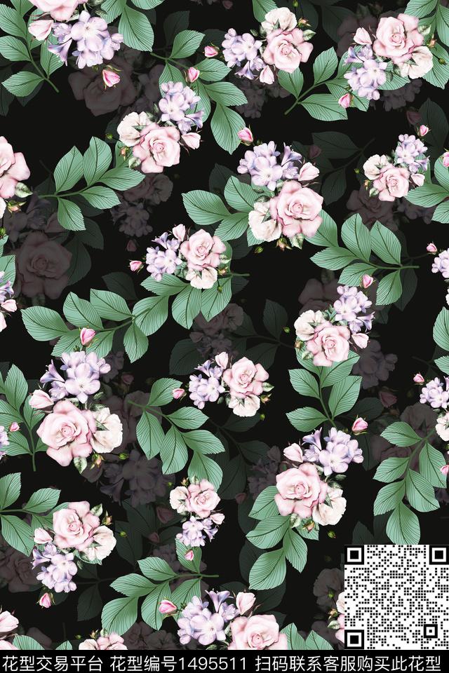 香云纱中东花卉数码印花华亿平台下载（图片编号: 1495511） - 瓦栏（Walan）